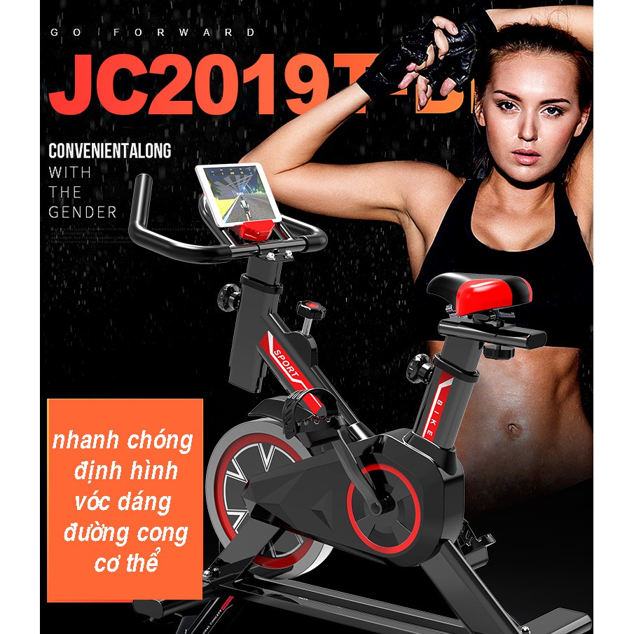 Xe đạp tập gym thể dục JOBUR SPINBIKE GH - 600, hoạt động êm ái, hệ thống giảm sóc vượt trội, tải trọng lớn