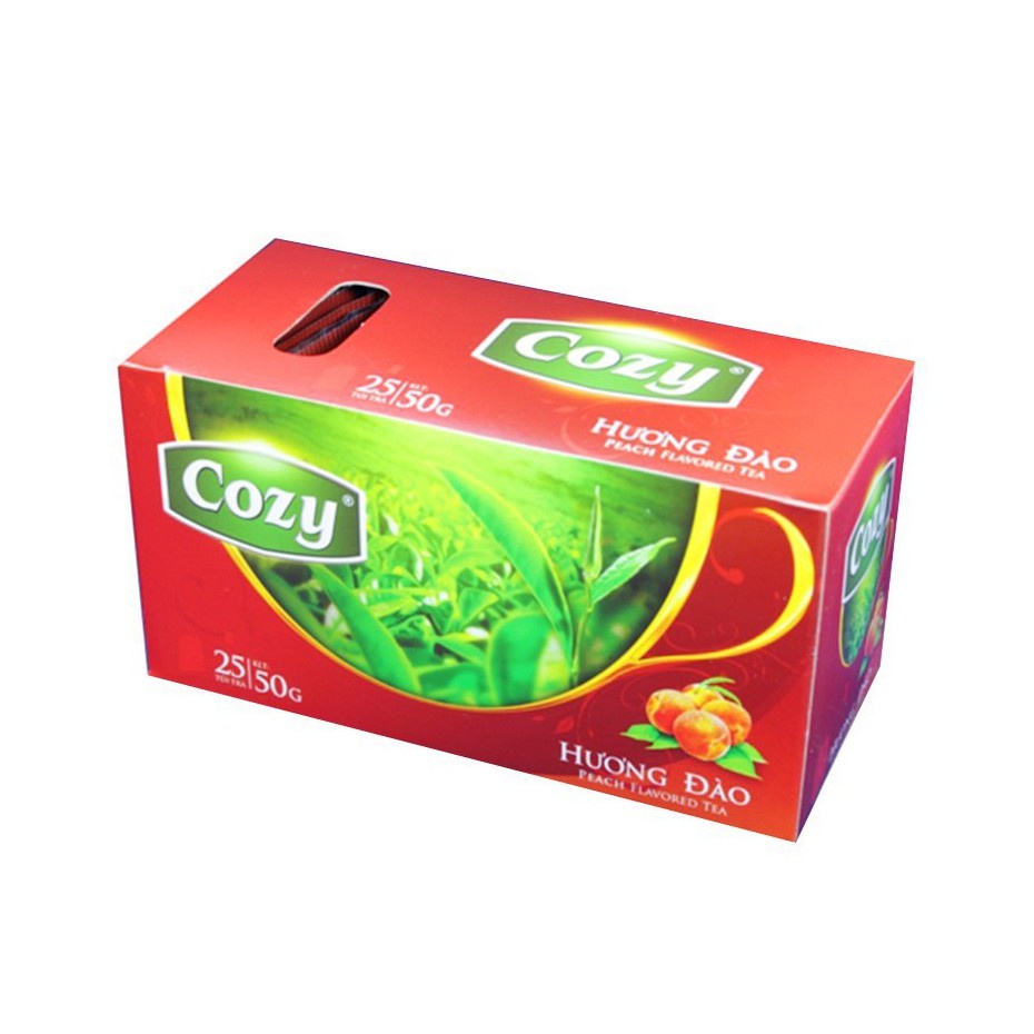 Trà Cozy Túi Lọc Hương Dâu - Đào - Bạc Hà - Hồng Trà - Nhài - Trà xanh- Sen(50g)