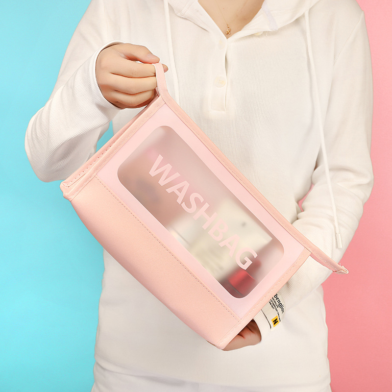 Túi đựng mỹ phẩm trong suốt dung tích lớn cầm tay tiện lợi du lịch cho nữ