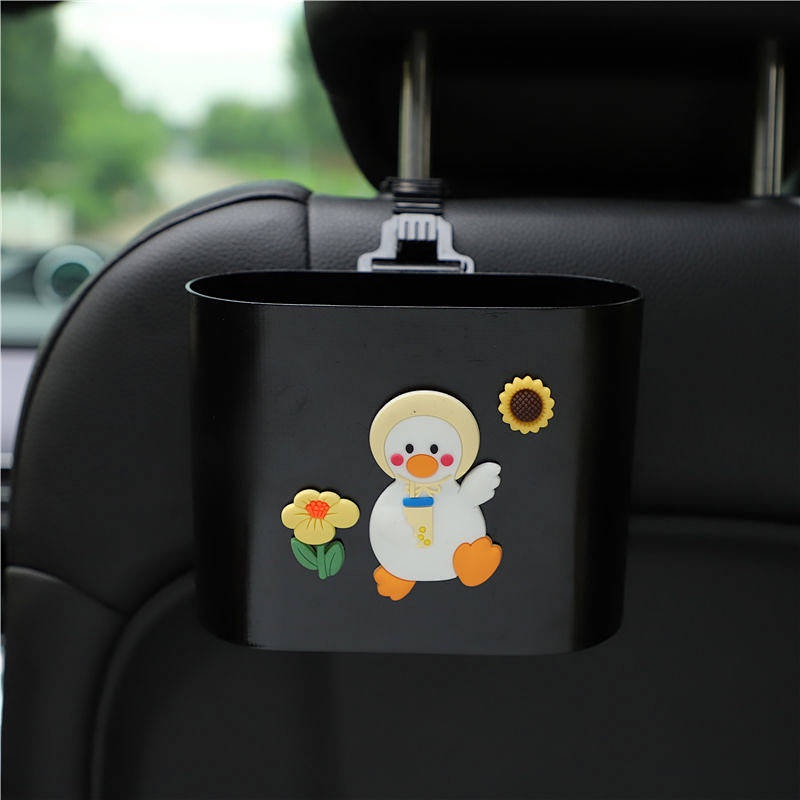 Foldable Car Trash Can Retractable Car Supplies Shopping Bags Hanging Car Seat Rear Cartoon Storage Auto department store supplies