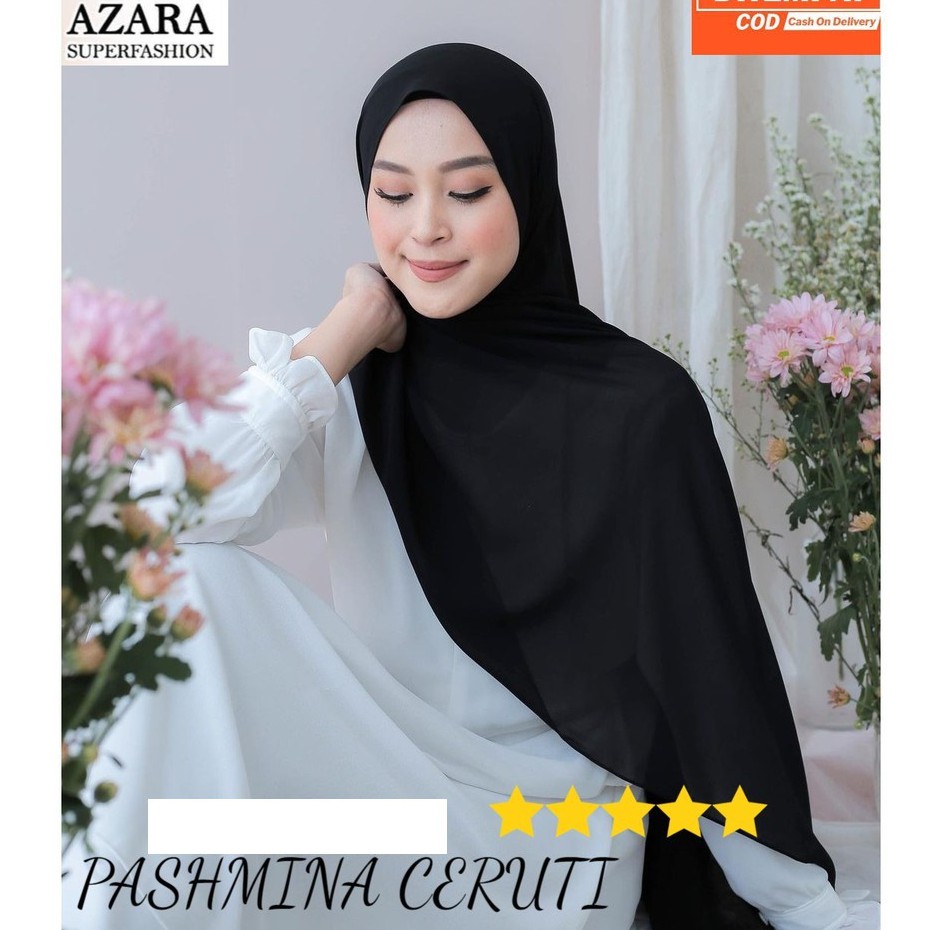 Khăn Trùm Đầu Hijab Pashmina Ceruty Azara Jilbab 180x85