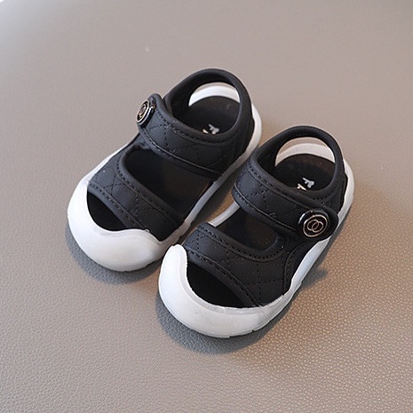 Dép san dal quai ngang 2 màu thời trang da mềm đế mềm Sz16-25