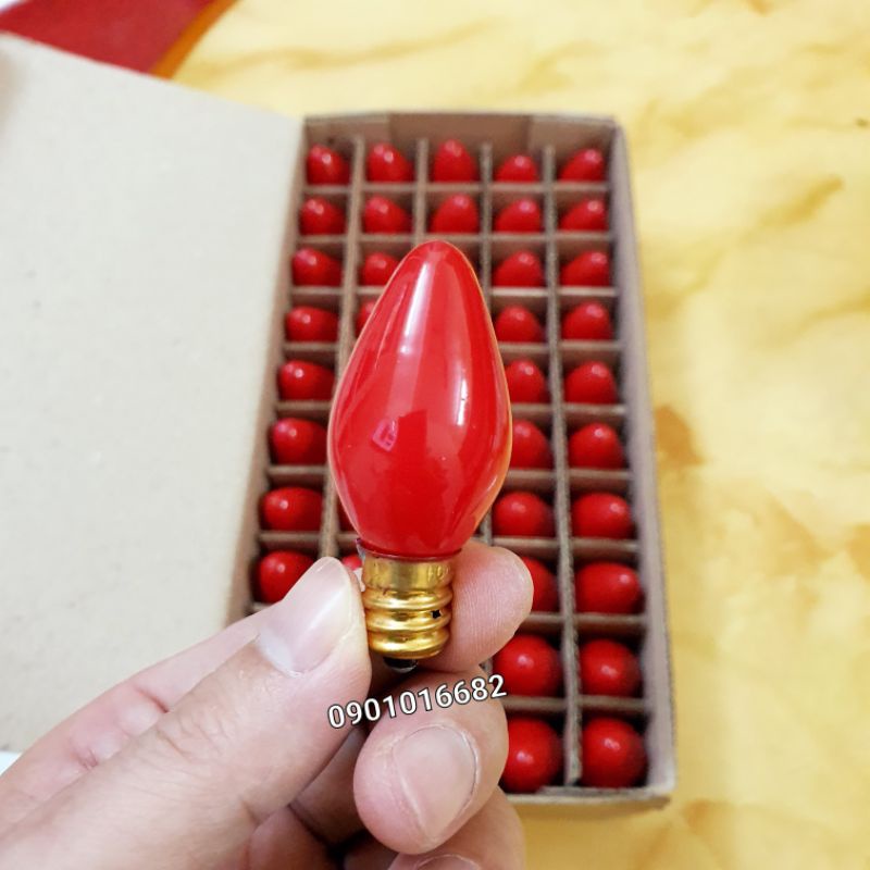 Bóng đèn quả nhót loại 1 siêu bền, lắp được tất cả các loại đèn thờ, đèn ngủ dùng đui đèn thông dụng