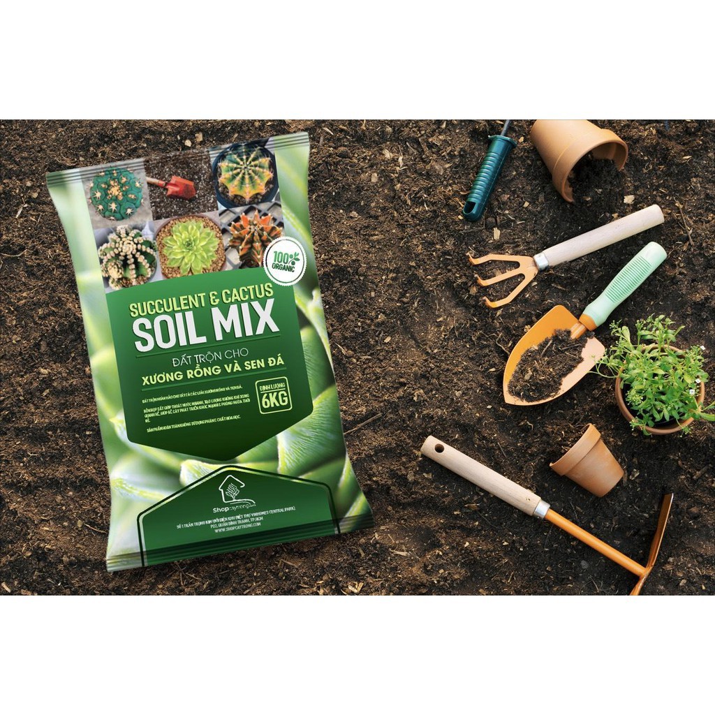 Soil Mix 6Kg - Giá thể - đất trồng sen đá xương rồng cao cấp, siêu rẻ - handy garden