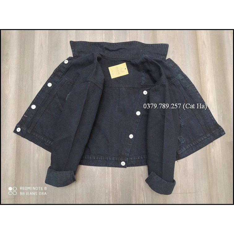 Áo khoác nữ chất jean cao cấp thời trang form dưới 58Kg xanh-đen chéo BB42 | BigBuy360 - bigbuy360.vn