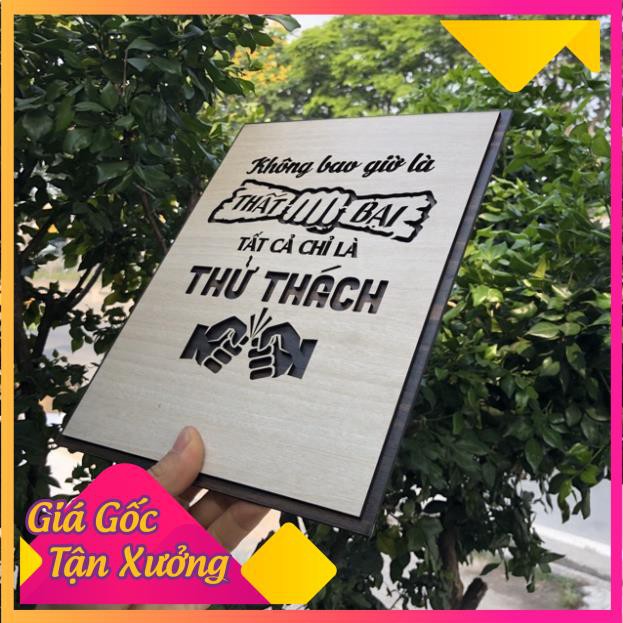 [Không bao giờ là thất bại, tất cả chỉ là thử thách] Tranh treo tường Gỗ trang trí phòng tạo động lực 20x27cm