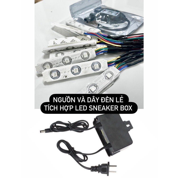 Bộ dây LED tích hợp với hộp đựng giày LED bọt lab (chỉ sử dụng với hộp giày đèn) 3 màu vàng, trắng, RGB