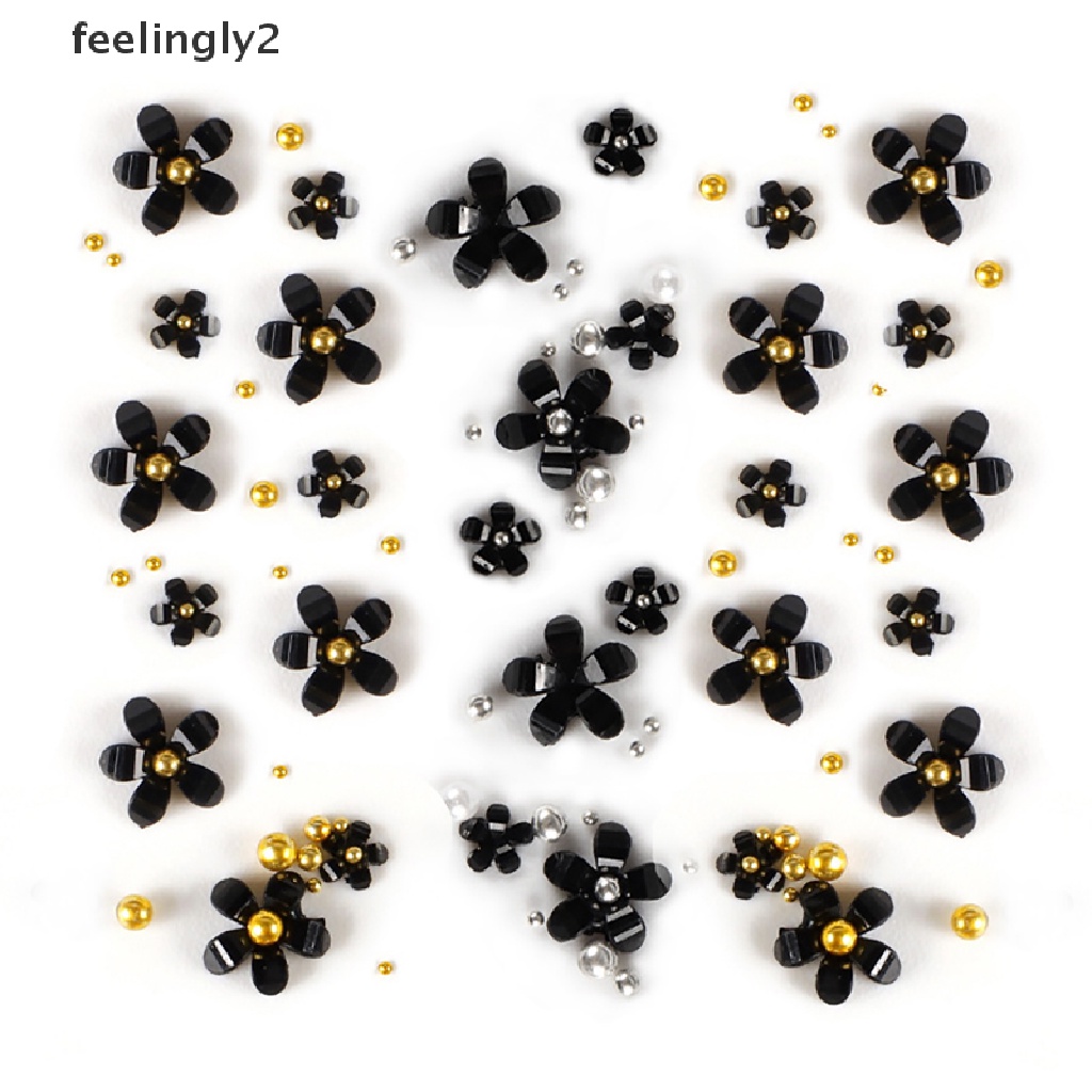 Hạt cườm acrylic hình bông hoa đính trang trí móng tay