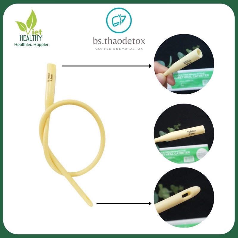 ❤Dây ống thông tiểu xông tiểu sonde foley 1 nhánh Dây Truyền Silicone Thải Độc Đại Tràng,ống nối cafe 8fr 14fr 16fr 18fr