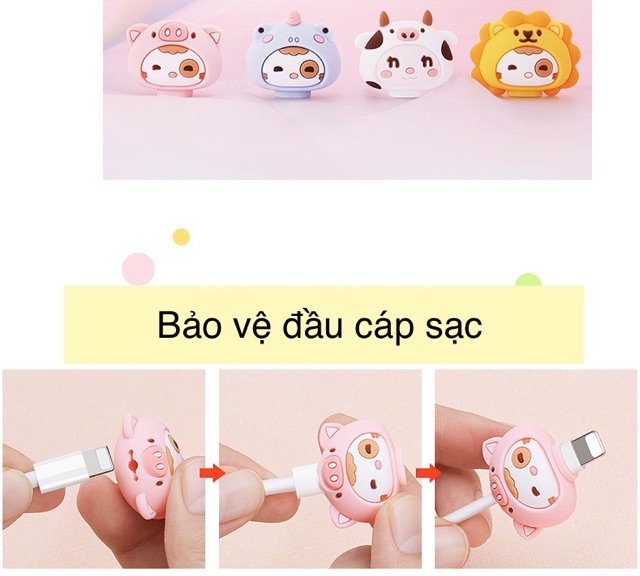 Bảo vệ đầu cáp sạc hình dễ thương