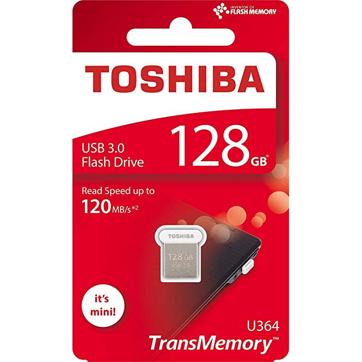 USB 3.0 Toshiba TransMemory Mini U364 128GB 120MB - Bạc