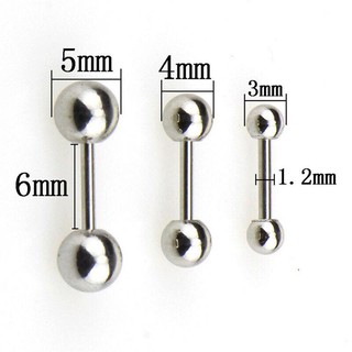Khuyên 2 đầu bi các size/ khuyên 2 bi basic