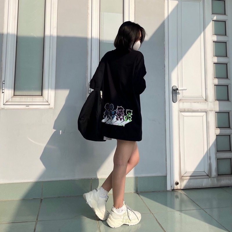 Áo thun phông logo tay nam nữ PINK tay lỡ form rộng BIỆT ĐỘI SIÊU NHÂN Unisex