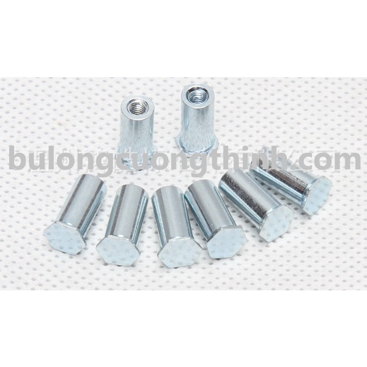 Gói 50 cái Tán trụ ren trong/ BSO/ Tán ép M3 M4 M5 M6 dài 6/ 8/ 10/ 12/ 16/ 20mm. Chất liệu: Thép mạ kẽm
