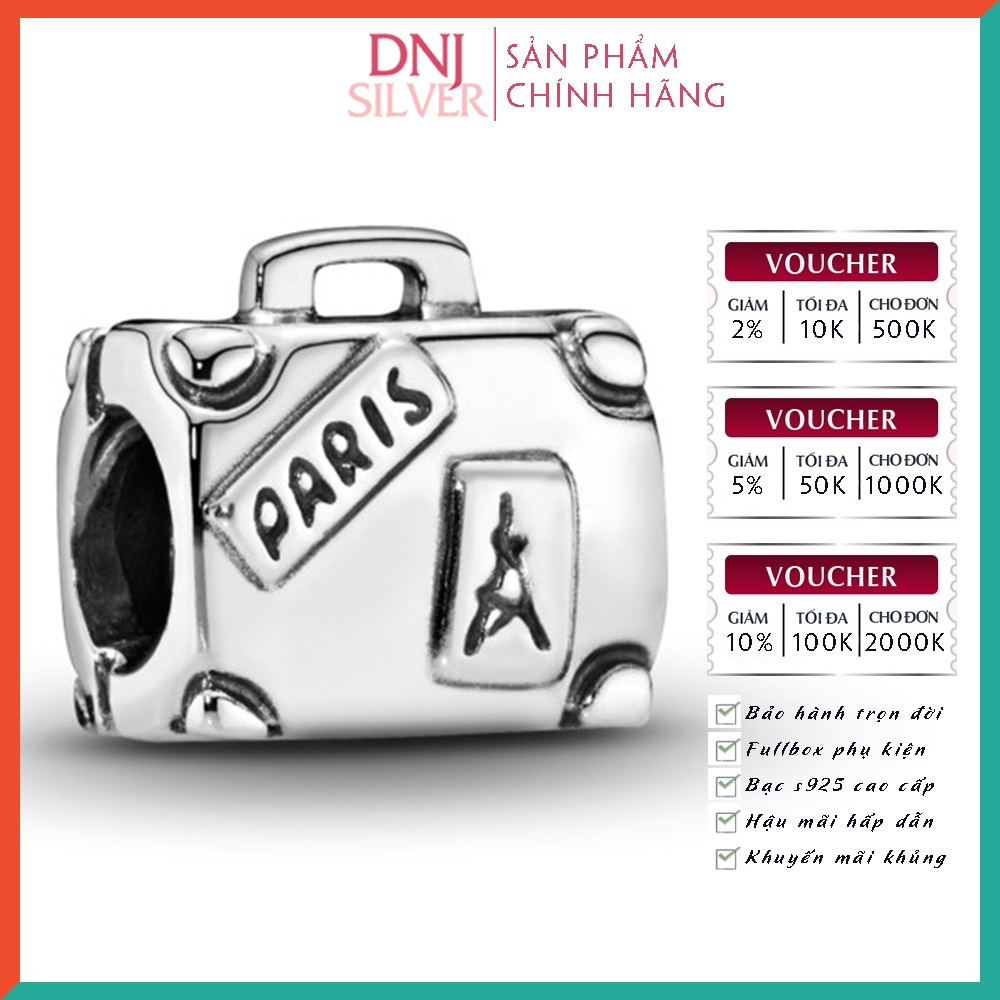 Charm bạc 925 cao cấp, hàng chuẩn bạc - Charm Basic Suitcase thích hợp để mix vòng tay charm - DN199