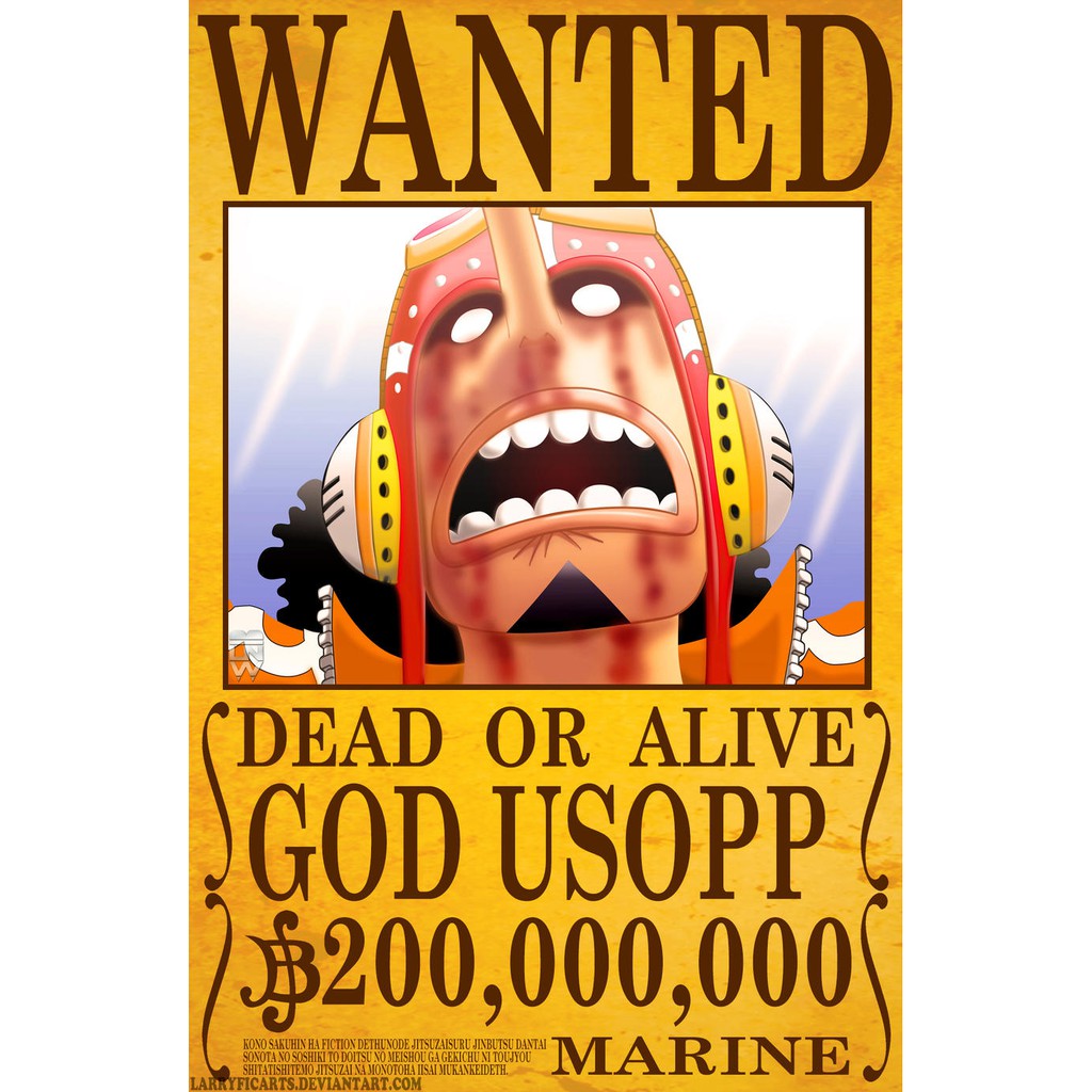 Tờ truy nã, Poster dán tường One Piece Wanted, Luffy hoặc in theo yêu cầu  B6 13x18, A5 15x21, A4 21x30, A3 30x42