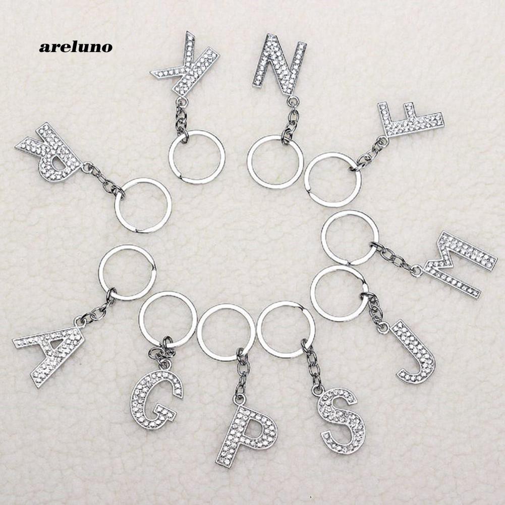 Móc khóa hình chữ cái tiếng anh đính đá thời trang