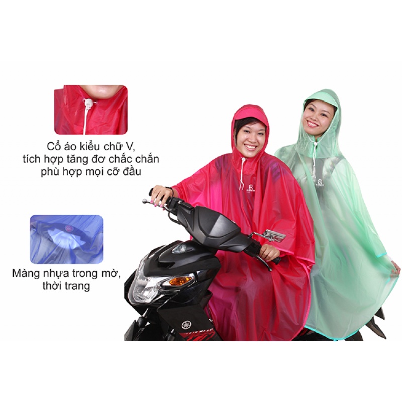 Áo mưa butterfly trong màu - Thương hiệu Rando, chính hãng, cao cấp - APPC-06