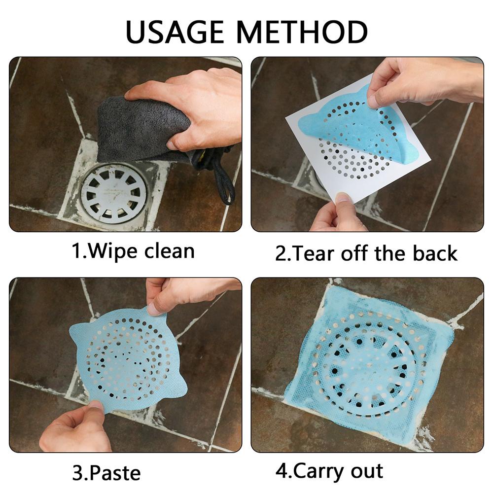 Set 10 Tấm Chặn Tóc Dùng Một Lần Cho Bồn Rửa Nhà Tắm Ốp