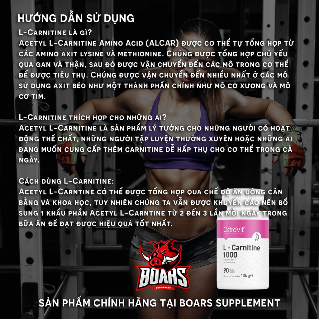 Ostrovit L-Carnitine 1000mg - Viên uống Carnitine giảm mỡ không gây mệt người, an toàn sức khỏe (90 viên) | BigBuy360 - bigbuy360.vn