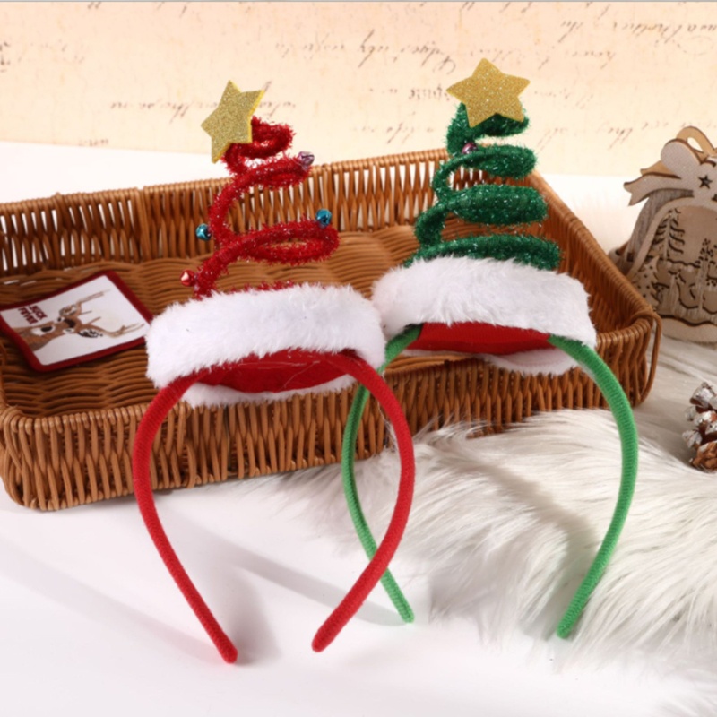 Băng Đô Cài Tóc Hình Chuông Giáng Sinh / Cây Thông Noel Có Thể Cuộn Lại