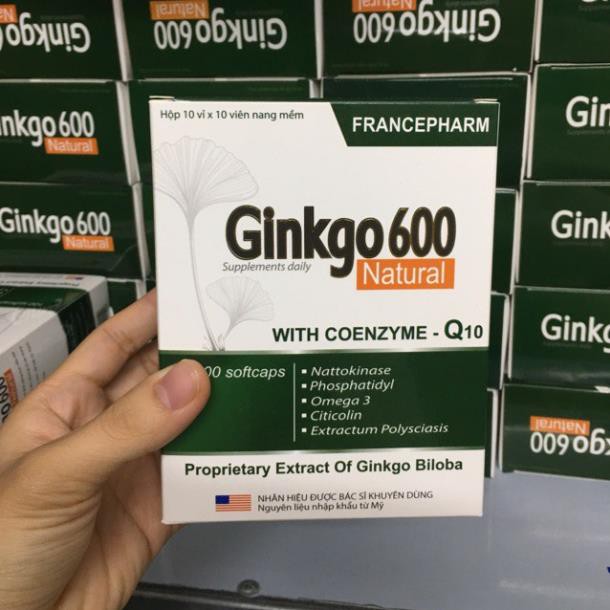 GINKGO 600 giảm các triệu chứng đau đầu hoa mắt chóng mặt chóng mặt ,rối loạn tiền đình .