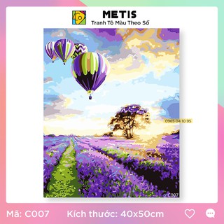 Tranh tô màu số hoá METIS Tranh phong cảnh Cánh Đồng Hoa Oải Hương C007
