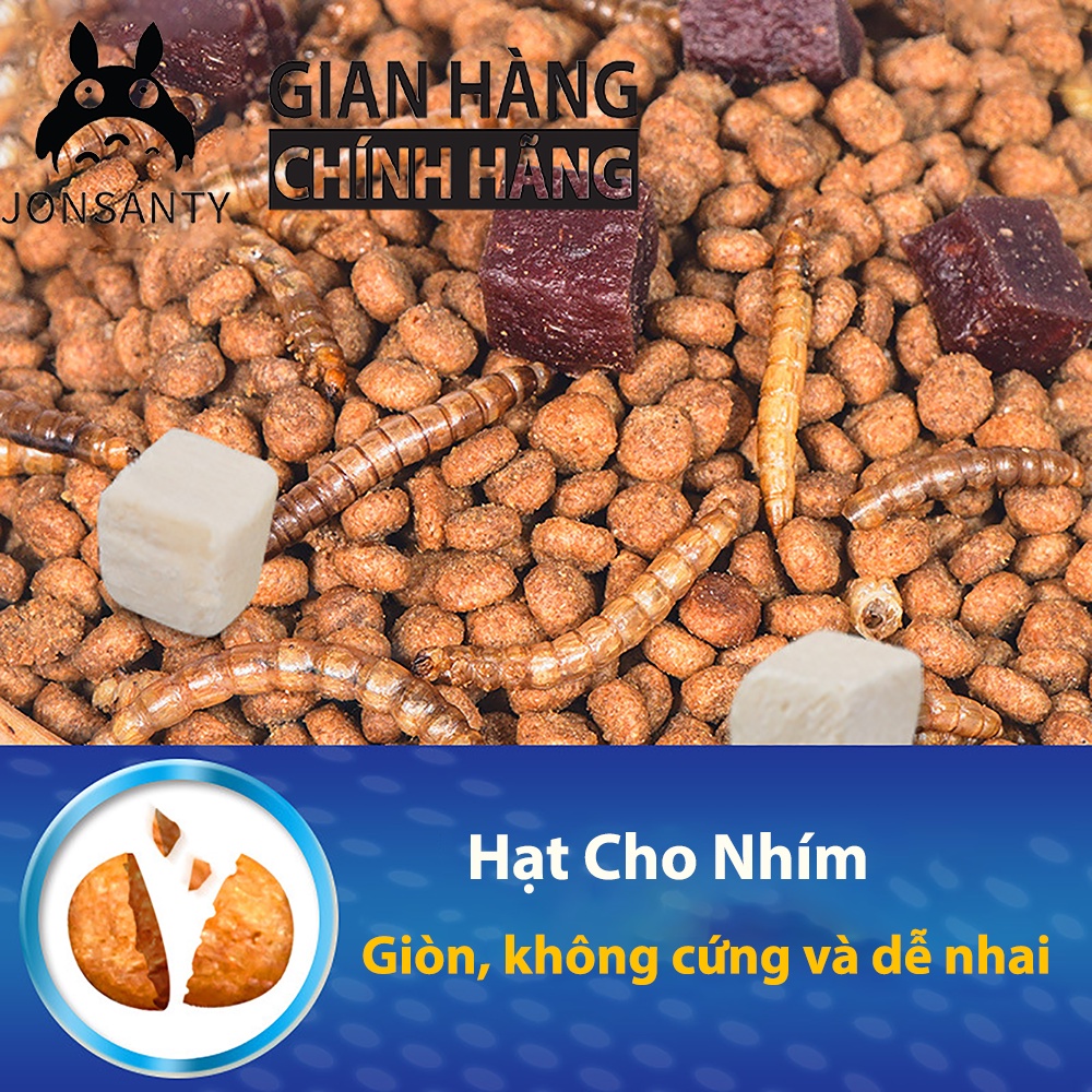 Đồ ăn nhím kiểng, thức ăn cho nhím cảnh dinh dưỡng toàn diện thịt gà sâu gạo giàu protein hãng JONSANTY