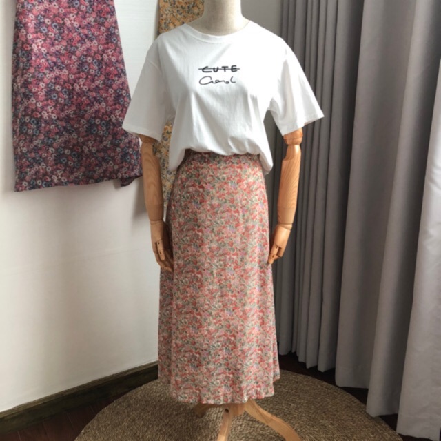 Chân váy hoa [Ảnh thật] (Nữa lưng thun co giãn, có lót và họa tiết hoa tiny trendy)