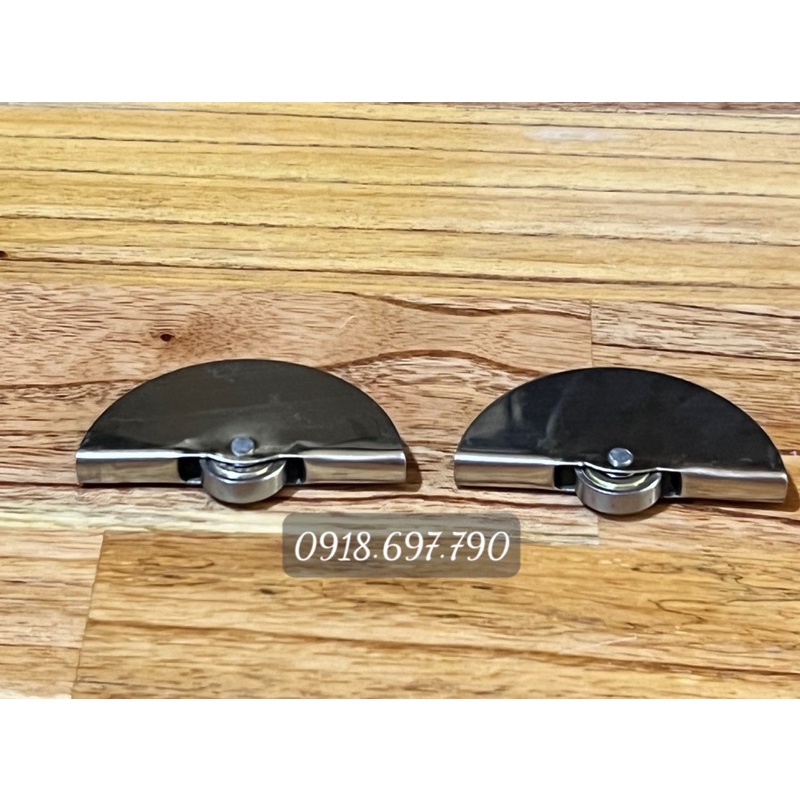 Bộ 4 bánh xe inox mặt trăng cao cấp tủ lùa kính 3/5mm