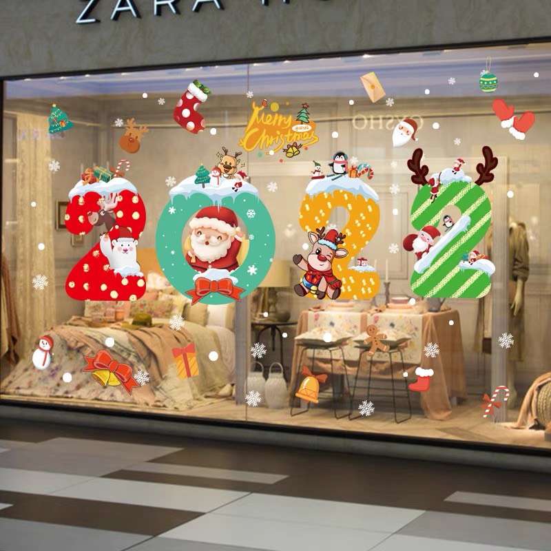 Decal Hít Tích Điện Trang Trí Giáng Sinh Noel Dán Tường Dán Cửa Kính ❤️ FREESHIP❤️ Set 2 Tờ Decal ❤️ Momomart | BigBuy360 - bigbuy360.vn