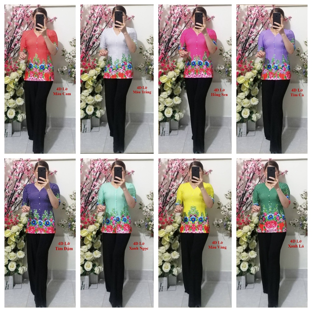 Bộ (Áo BB In Hoa 4D + Quần Lẻ)