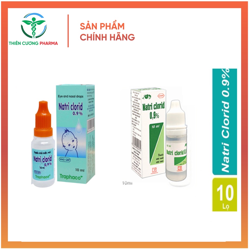 COMBO 10 LỌ Nước muối sinh lý nhỏ mắt mũi Nacl 0.9% HCM và TPC an toàn cho trẻ sơ sinh và trẻ nhỏ - nước muối sài gòn