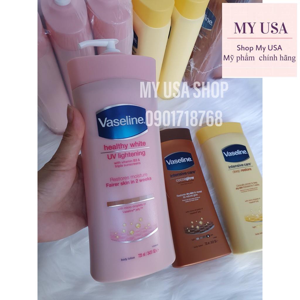 Sữa dưỡng thể Vaseline❤️ Sữa Dưỡng Da Trắng Hồng Tự Nhiên VASELINE  Lotion 725ml Mỹ