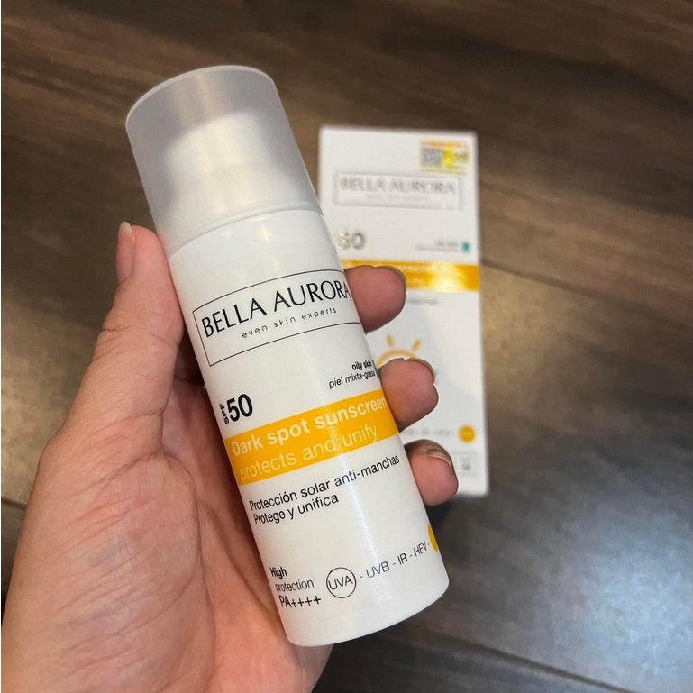 Kem Chống Nắng Toàn Diện Ngừa Nám Cho Da Dầu, Hỗn Hợp Bella Aurora Dark Spot Sunscreen SPF50+ 50ml