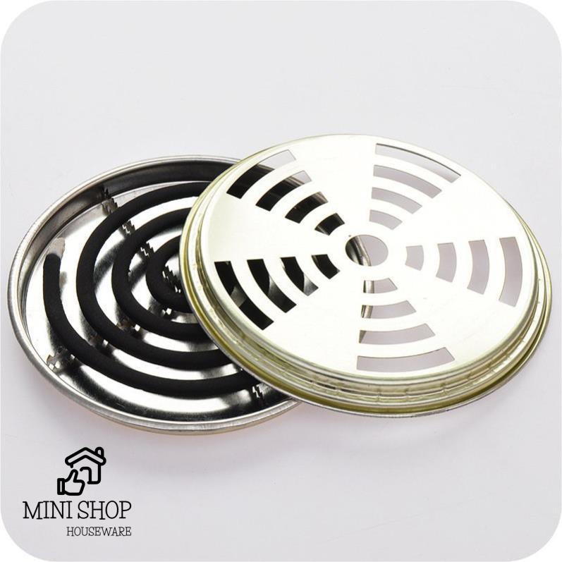 Hộp Đựng Nhang Muỗi Bằng Thép Không Gỉ Có Nắp Đậy An Toàn