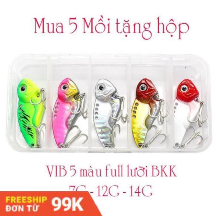 Mồi câu lure cá sắt VIB 7g,12g,14g mồi lure cá lóc, cá chẽm full lưỡi BKK mua 5 con tặng hộp đựng MOI-6