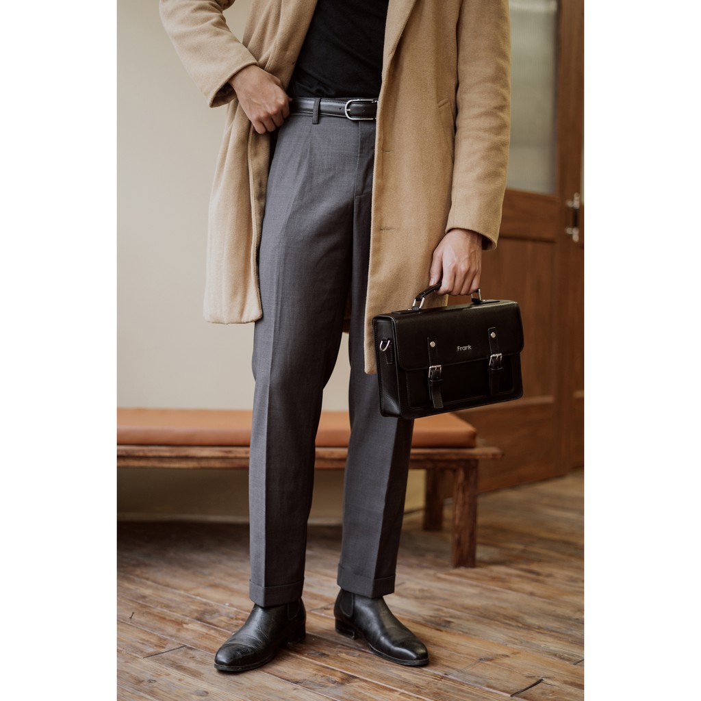 Cặp Đeo Chéo Nam Da Bò Saffiano Cao Cấp FRANK Calvin Messenger Bag, Túi Nam Sang Trọng Tiện Dụng