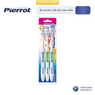 Bộ ba bàn chải sắc màu mềm Pierrot