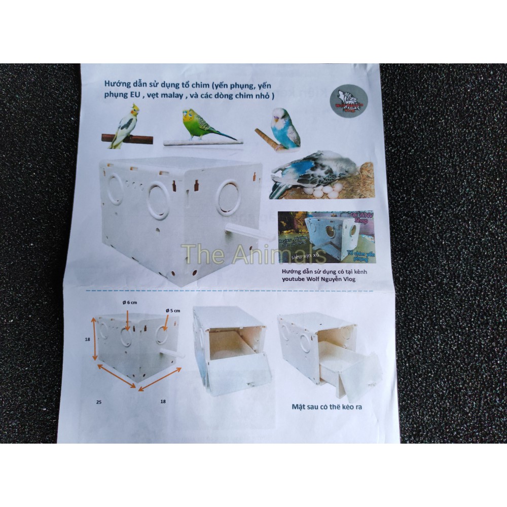 Tổ đẻ cho chim yến phụng, yến phụng EU, vẹt Malay, lovebird, parottlet và các loại chim nhỏ