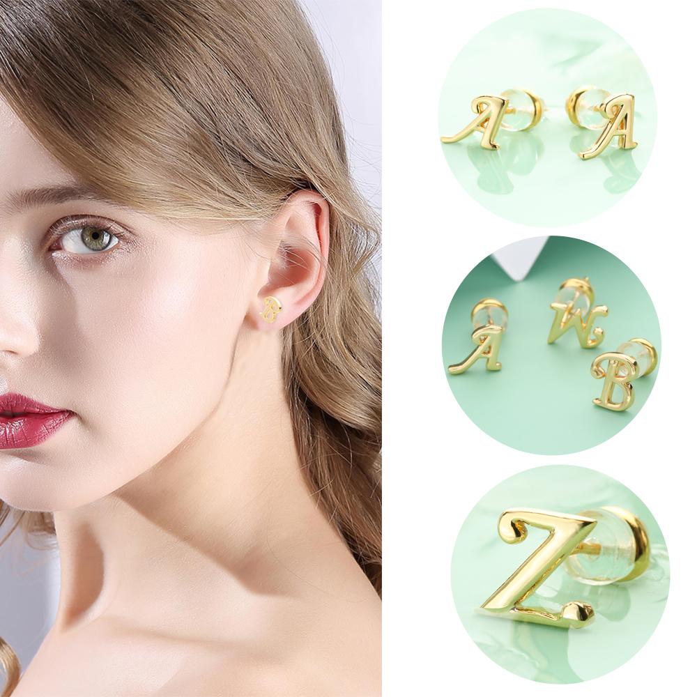 Bông Tai Mạ Vàng 18K Hình Chữ Cái Sang Trọng Kat1|Bông Tai Mạ Vàng Thời Trang Cá Tính
