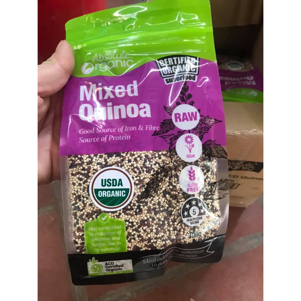 Hạt Diêm Mạch Hữu Cơ Úc Mix 3 Màu (Quinoa Mix Túi 400gram)