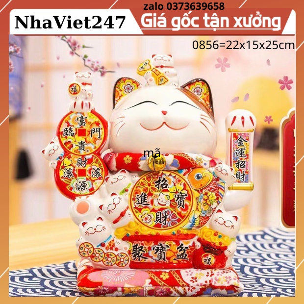 Mèo Thần Tài Khai vận phát tài-Phú Quý Lâm Môn-Mèo May Mắn -Mã 0856-Vật Phong Thuỷ,Hút Tài Lộc,Sự Sung Túc,Thành Đạt