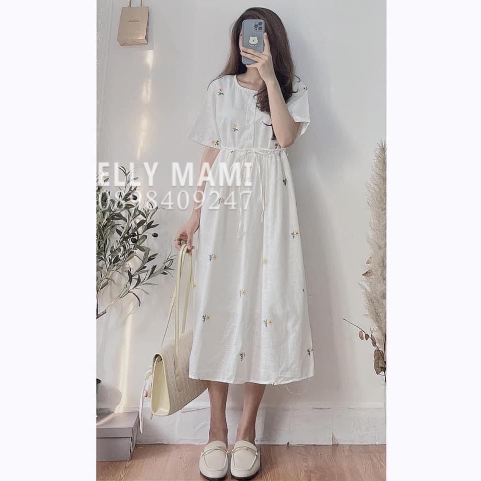 ( 40kg - 65kg ) Đầm Bầu , Suông Babydoll Hoa Nhí , Dáng Dài , 2 Dáng Tay , Form Dễ Mặc Thoải Mái Suốt Thai Kì &amp; Sau Sinh