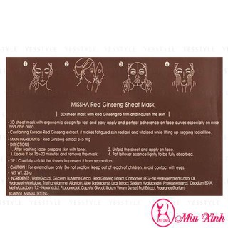 Mặt nạ sâm Missha Pure Source Cell Sheet Mask Red Ginseng