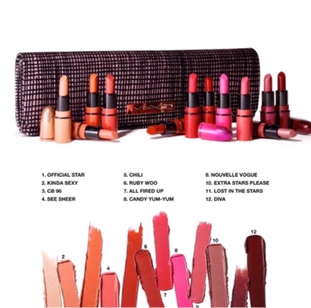 [CÓ SẴN - ĐỦ BILL]Son MAC mini  màu Chili, Lady danger, Rubywoo, Diva, Twig, Velvet Teddy