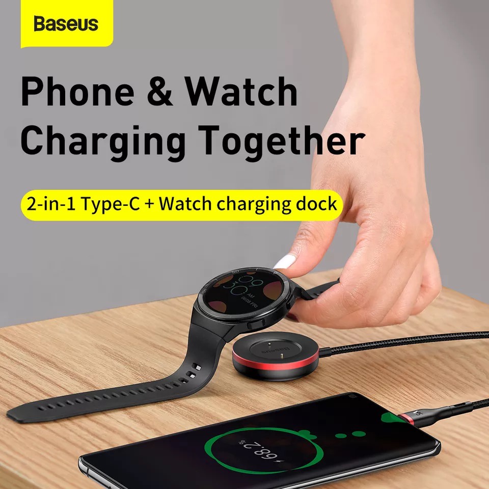 Bộ sạc không dây Basseus Cafule 2 in 1 cho đồng hồ Huawei GT1/ GT2 và sạc Type C điện thoại công suất 40W
