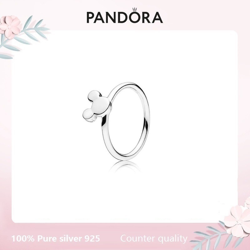 Nhẫn Bạc 925 100% Hình Chuột Mickey Disney 197508