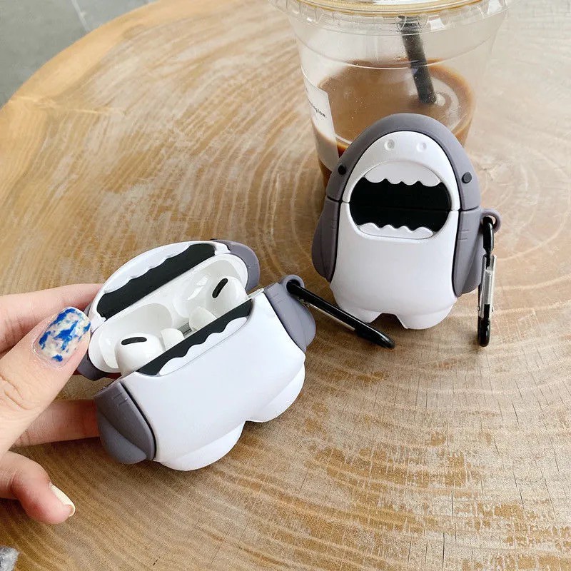 Vỏ bao đựng tại nghe airpod - Case airpod 1/ 2 Cá mập Trắng chống va đập- Dino Case