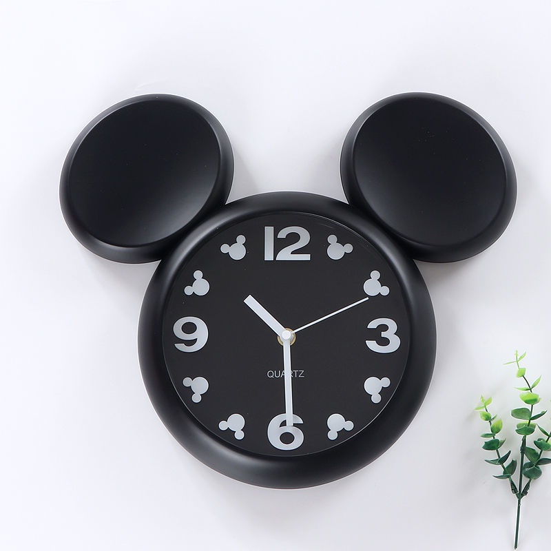 Đồng hồ trang trí trẻ em. Đồng Hồ Treo Tường Hình Chuột Mickey Ba Chiều Không Ồn Trang Trí Phòng Khách / Phòng Ngủ Cho Bé